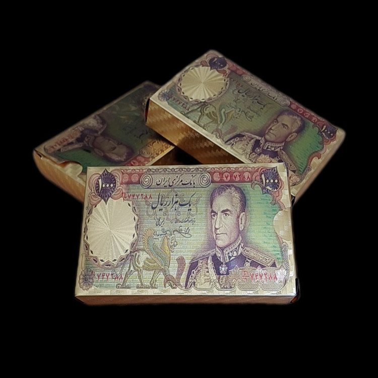 ورق-پاسور-شاه-ایران-طلایی